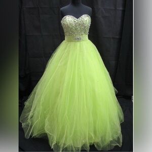 NEW‎ Morilee Ball Gown Formal Dress Prom Pageant Quinceañera Lime Green #91021